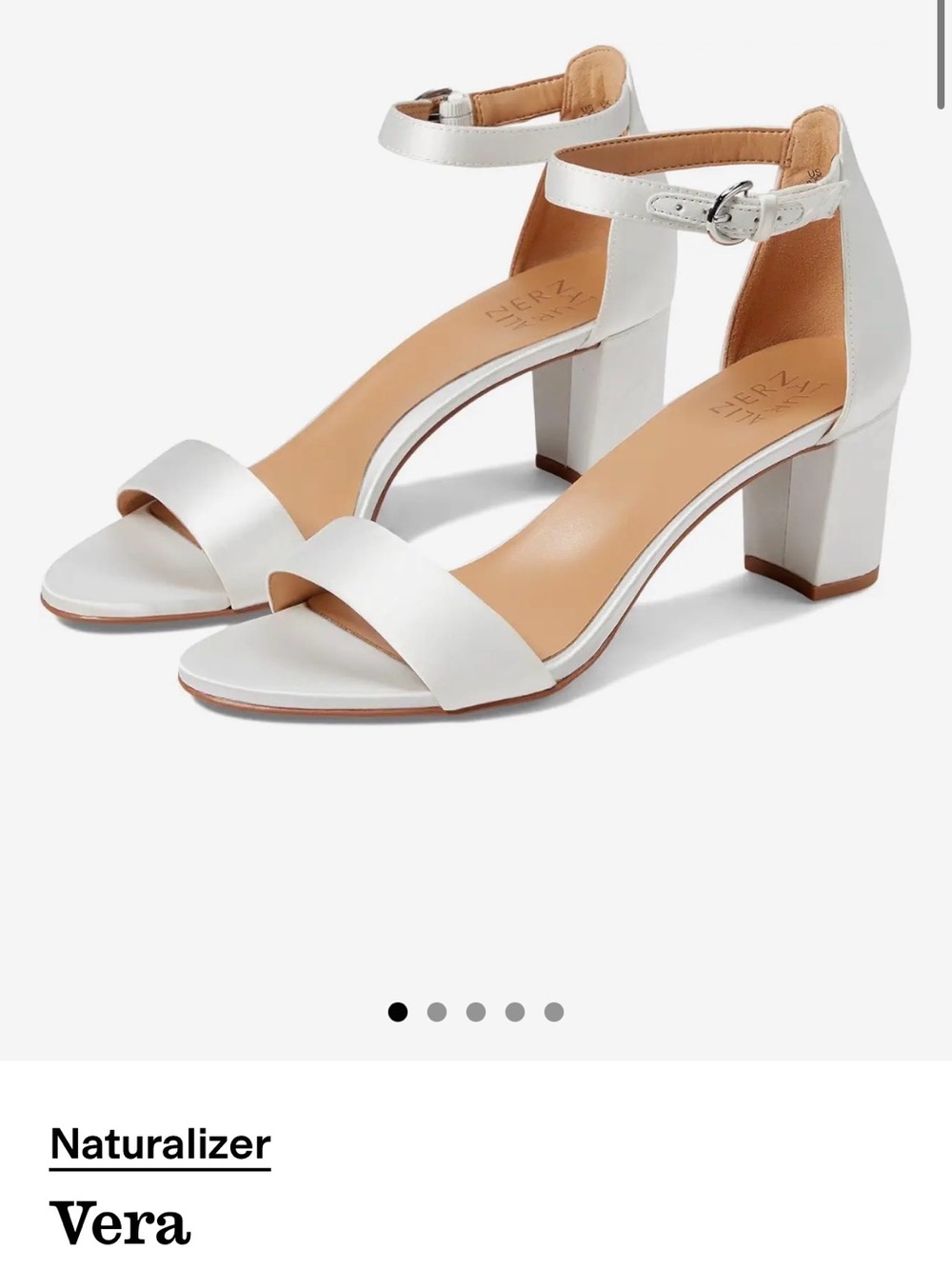 Naturalizer Vera White Block Heel Sandals